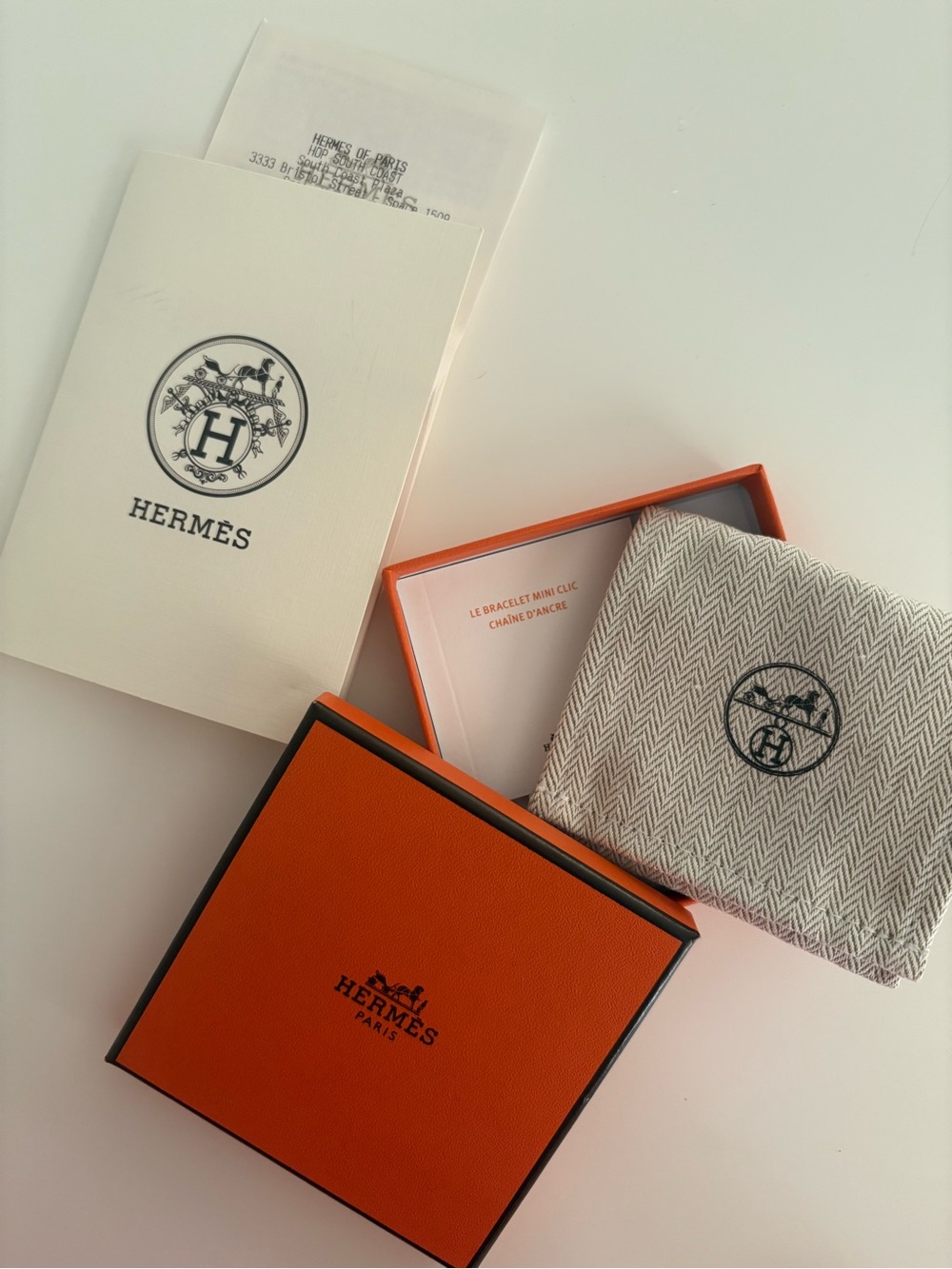 Hermes MINI CLIC D’ANCRE BRACELET in orange and gold
